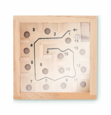 Logo trade promotional merchandise image of: Pine wooden labyrinth game